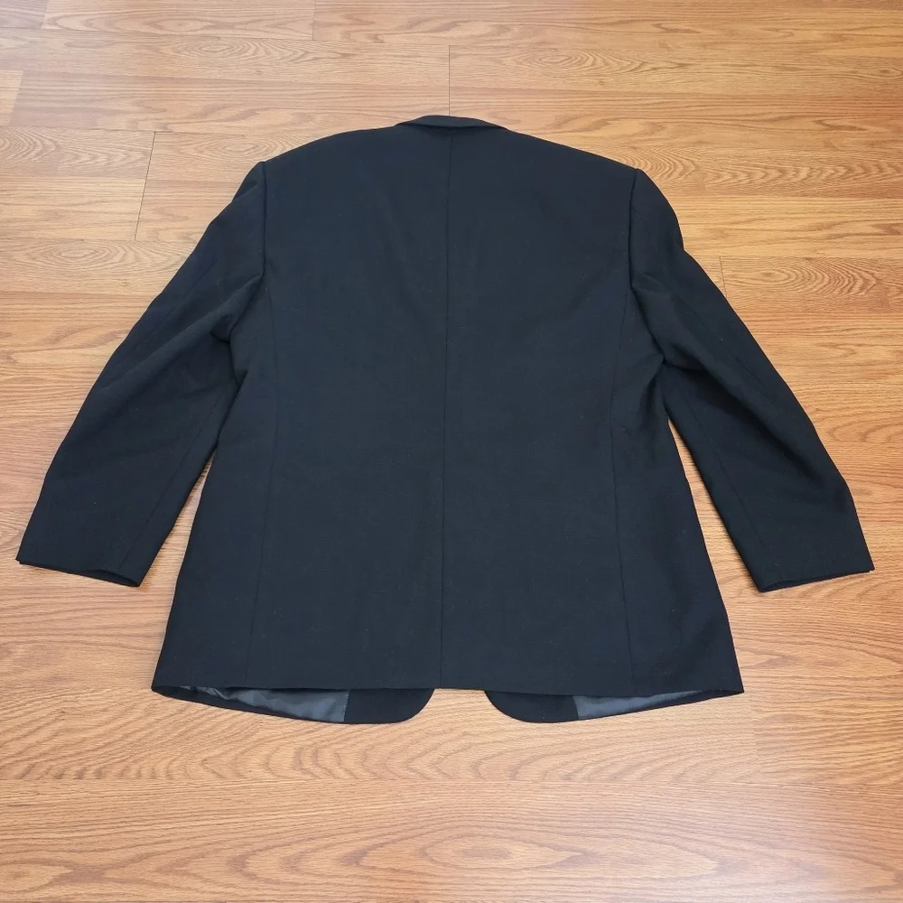 Claiborne 42 S 100% Wool Blend Blazer Sport Coat Jacket Black Three Button Mint